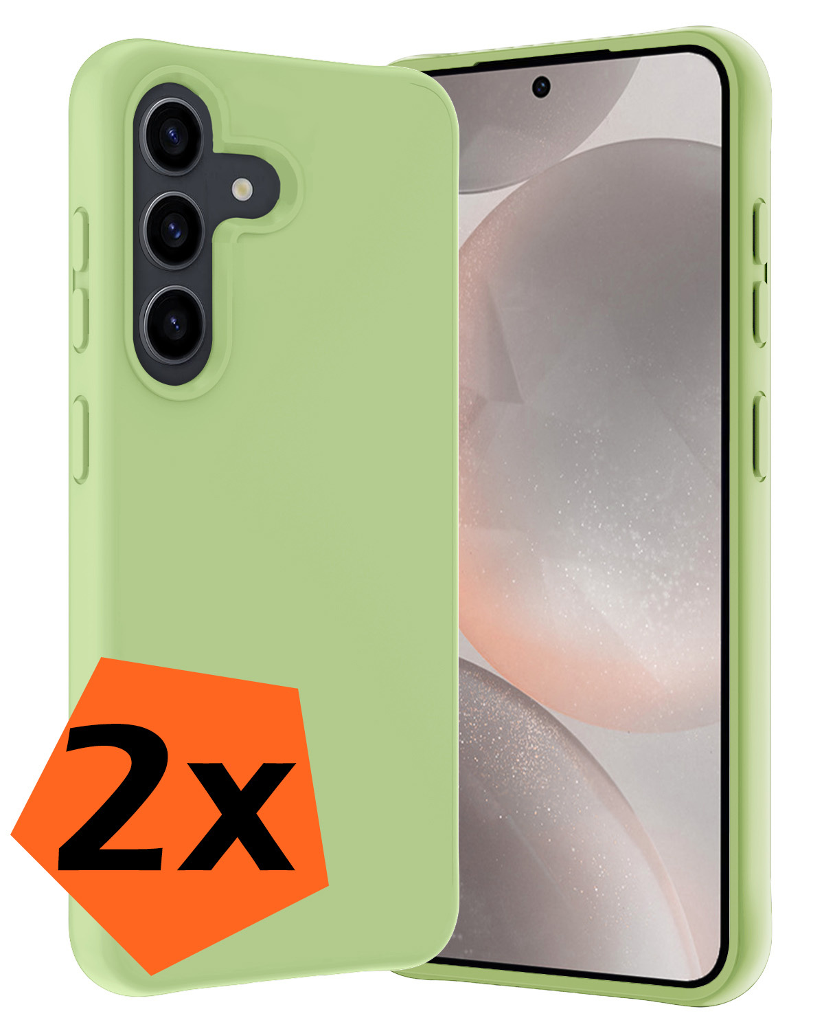 Nomfy Hoesje Geschikt voor Samsung S24 Plus Hoesje Siliconen Cover Case - Hoes Geschikt voor Samsung Galaxy S24 Plus Hoes Back Case - 2-PACK - Groen