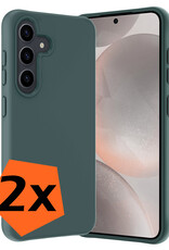 Nomfy Hoesje Geschikt voor Samsung S24 Plus Hoesje Siliconen Cover Case - Hoes Geschikt voor Samsung Galaxy S24 Plus Hoes Back Case - 2-PACK - Donkergroen