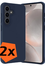 Nomfy Hoesje Geschikt voor Samsung S24 Plus Hoesje Siliconen Cover Case - Hoes Geschikt voor Samsung Galaxy S24 Plus Hoes Back Case - 2-PACK - Donkerblauw
