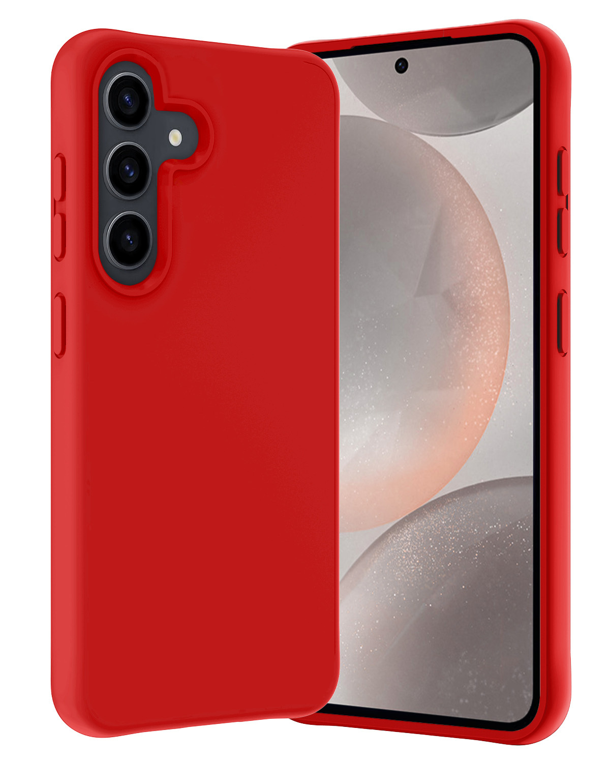 Nomfy Hoesje Geschikt voor Samsung S24 Plus Hoesje Siliconen Cover Case - Hoes Geschikt voor Samsung Galaxy S24 Plus Hoes Back Case - Rood