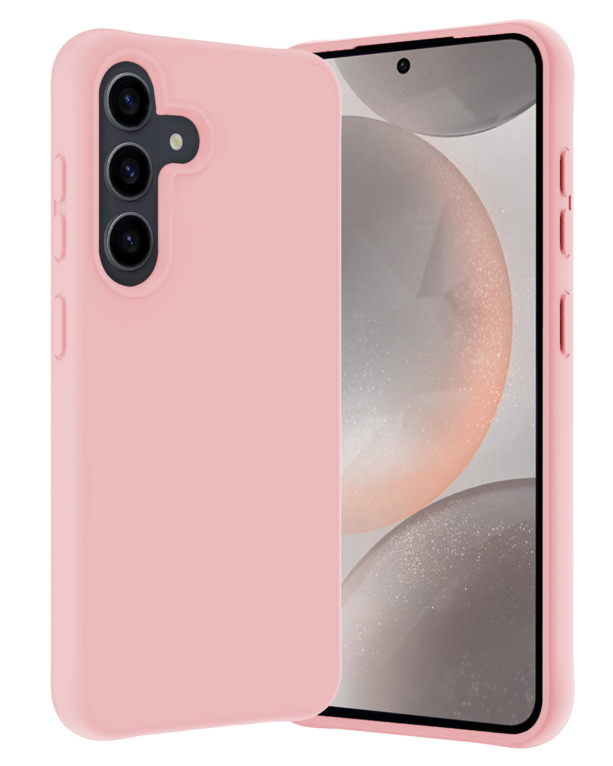 Nomfy Hoesje Geschikt voor Samsung S24 Plus Hoesje Siliconen Cover Case - Hoes Geschikt voor Samsung Galaxy S24 Plus Hoes Back Case - Lichtroze