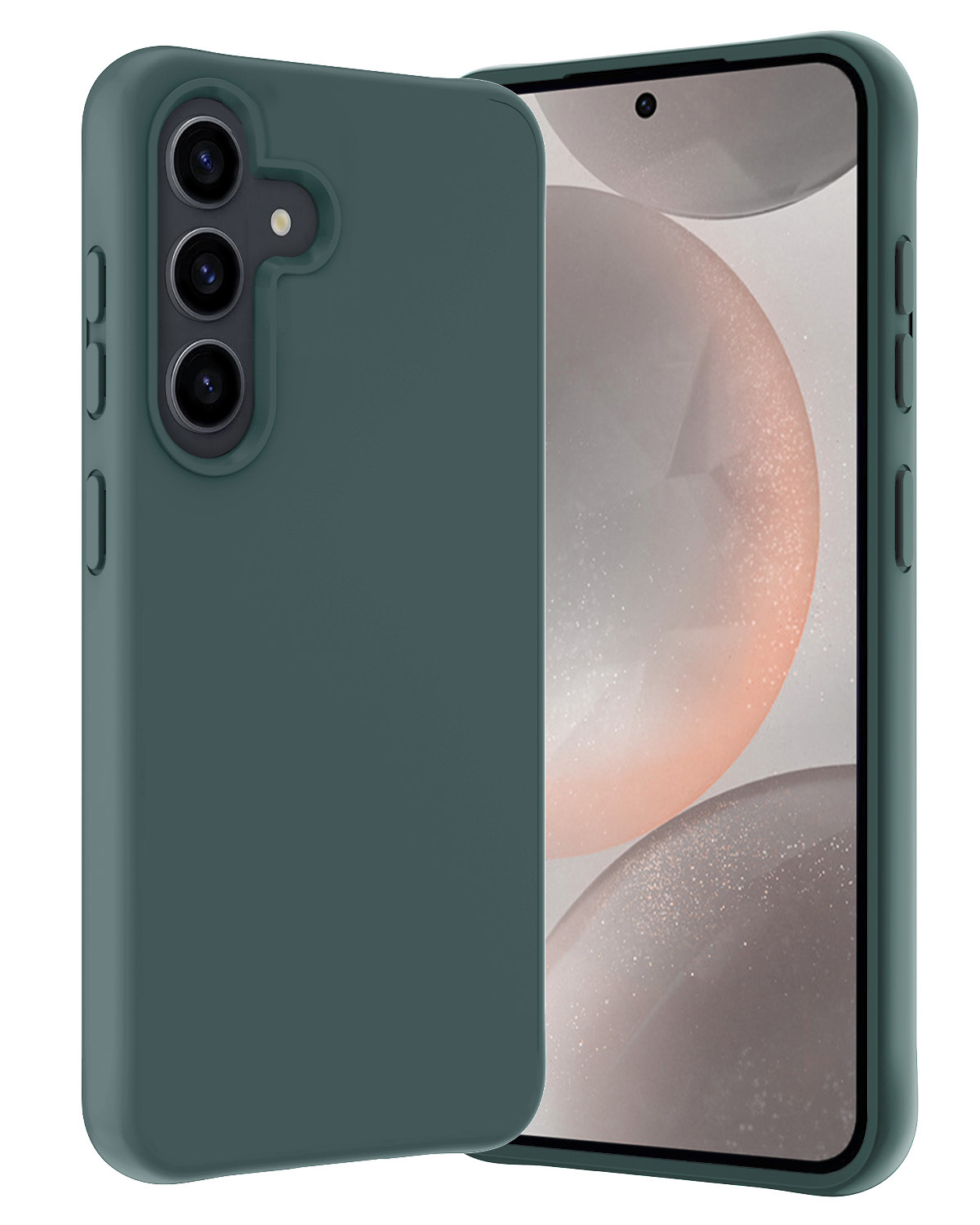 Nomfy Hoesje Geschikt voor Samsung S24 Plus Hoesje Siliconen Cover Case - Hoes Geschikt voor Samsung Galaxy S24 Plus Hoes Back Case - Donkergroen