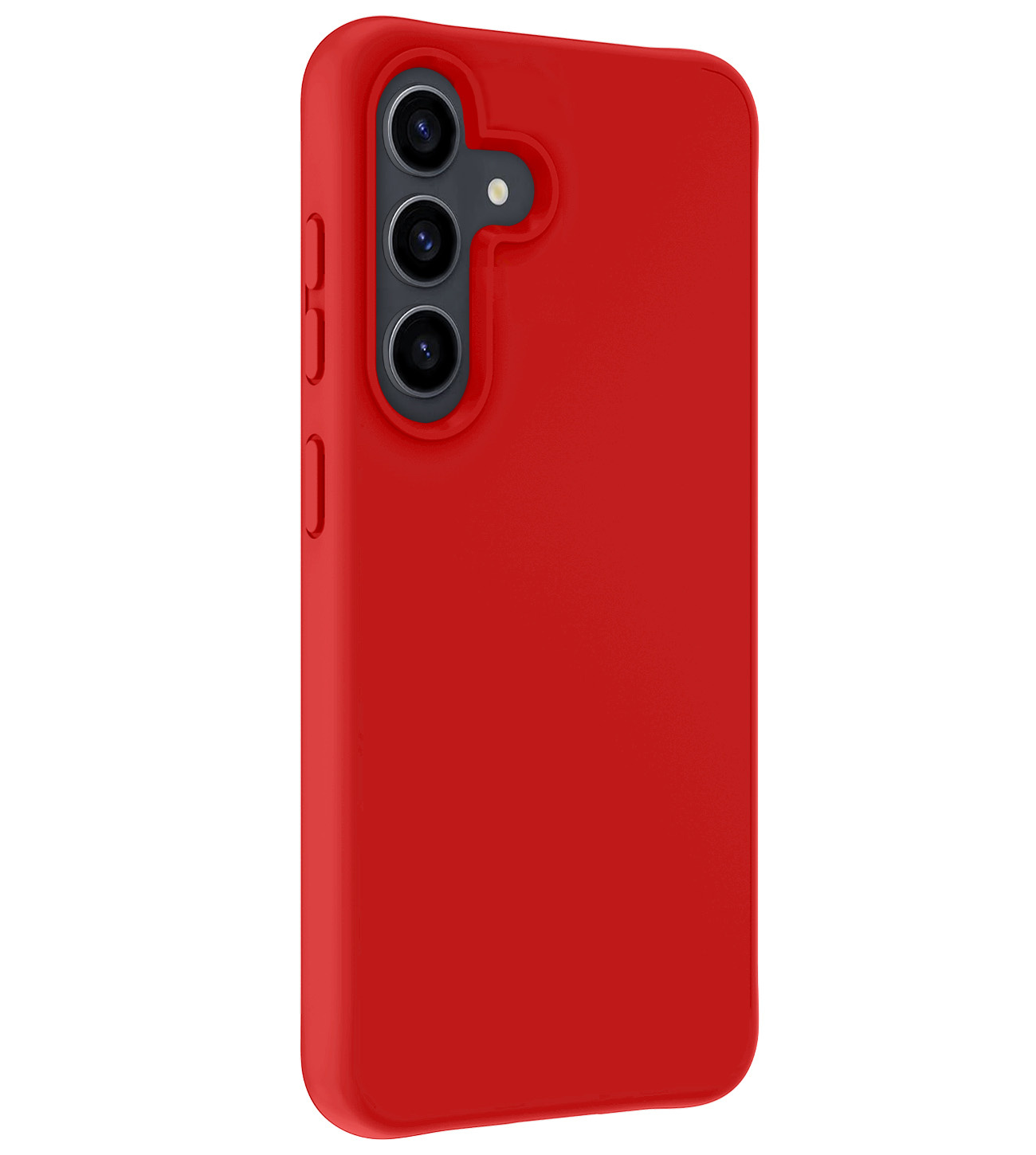 Nomfy Hoesje Geschikt voor Samsung S24 Hoesje Siliconen Cover Case Met 2x Screenprotector - Hoes Geschikt voor Samsung Galaxy S24 Hoes Back Case - Rood