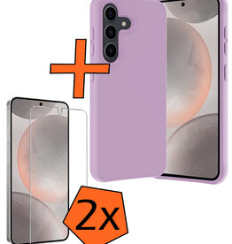 Nomfy Nomfy Samsung Galaxy S24 Hoesje Siliconen Met 2x Screenprotector - Lila