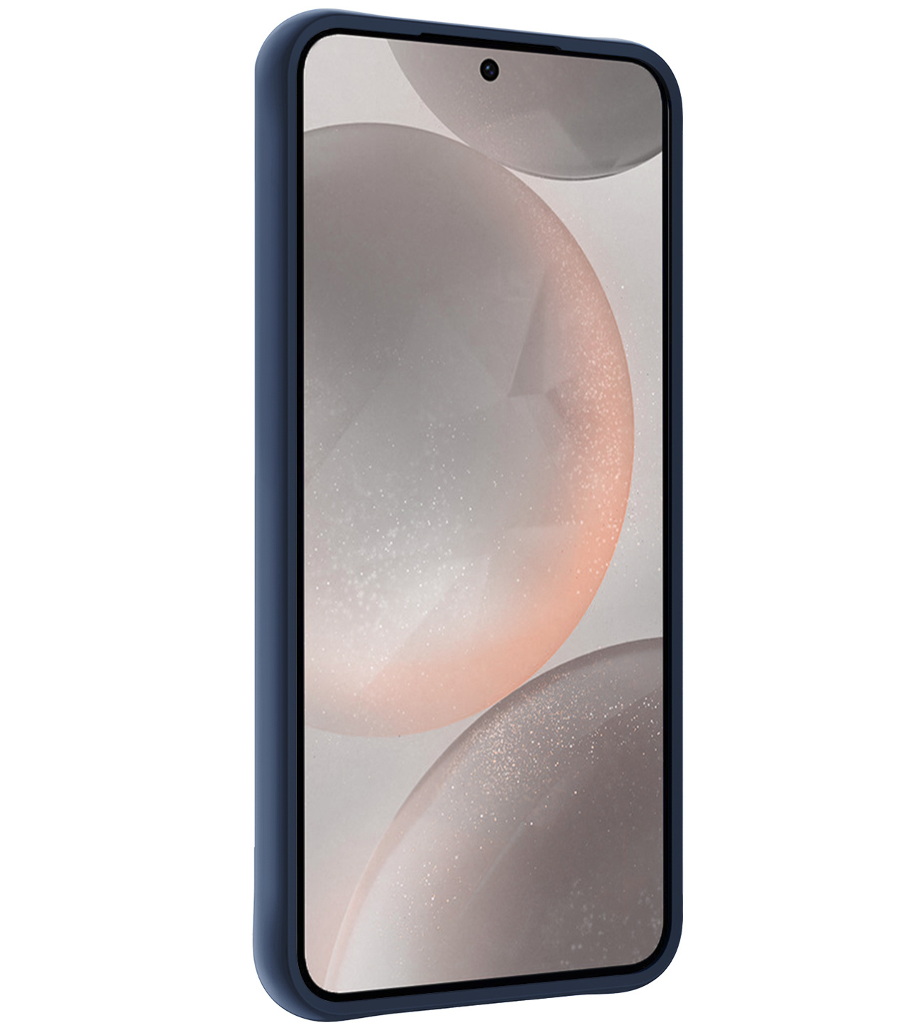 Nomfy Hoesje Geschikt voor Samsung S24 Hoesje Siliconen Cover Case Met 2x Screenprotector - Hoes Geschikt voor Samsung Galaxy S24 Hoes Back Case - Donkerblauw