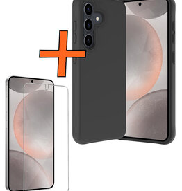 Nomfy Nomfy Samsung Galaxy S24 Hoesje Siliconen Met Screenprotector - Zwart
