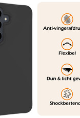 Nomfy Hoesje Geschikt voor Samsung S24 Hoesje Siliconen Cover Case Met Screenprotector - Hoes Geschikt voor Samsung Galaxy S24 Hoes Back Case - Zwart