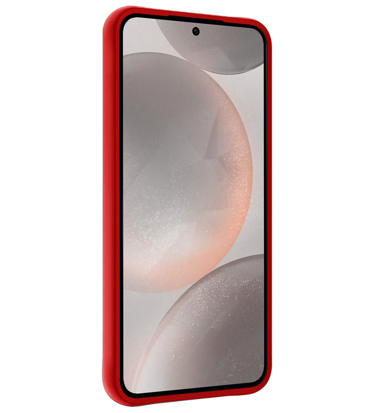 Nomfy Hoesje Geschikt voor Samsung S24 Hoesje Siliconen Cover Case Met Screenprotector - Hoes Geschikt voor Samsung Galaxy S24 Hoes Back Case - Rood
