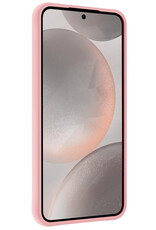 Nomfy Hoesje Geschikt voor Samsung S24 Hoesje Siliconen Cover Case Met Screenprotector - Hoes Geschikt voor Samsung Galaxy S24 Hoes Back Case - Lichtroze