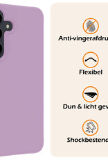 Nomfy Hoesje Geschikt voor Samsung S24 Hoesje Siliconen Cover Case Met Screenprotector - Hoes Geschikt voor Samsung Galaxy S24 Hoes Back Case - Lila
