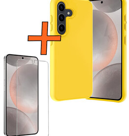 Nomfy Nomfy Samsung Galaxy S24 Hoesje Siliconen Met Screenprotector - Geel