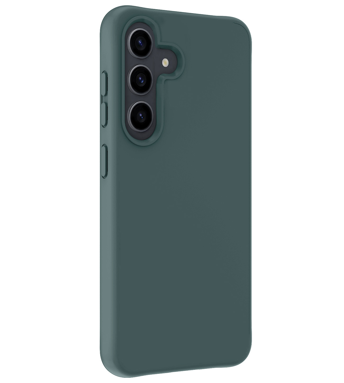 Nomfy Hoesje Geschikt voor Samsung S24 Hoesje Siliconen Cover Case Met Screenprotector - Hoes Geschikt voor Samsung Galaxy S24 Hoes Back Case - Donkergroen