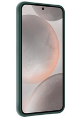 Nomfy Hoesje Geschikt voor Samsung S24 Hoesje Siliconen Cover Case Met Screenprotector - Hoes Geschikt voor Samsung Galaxy S24 Hoes Back Case - Donkergroen