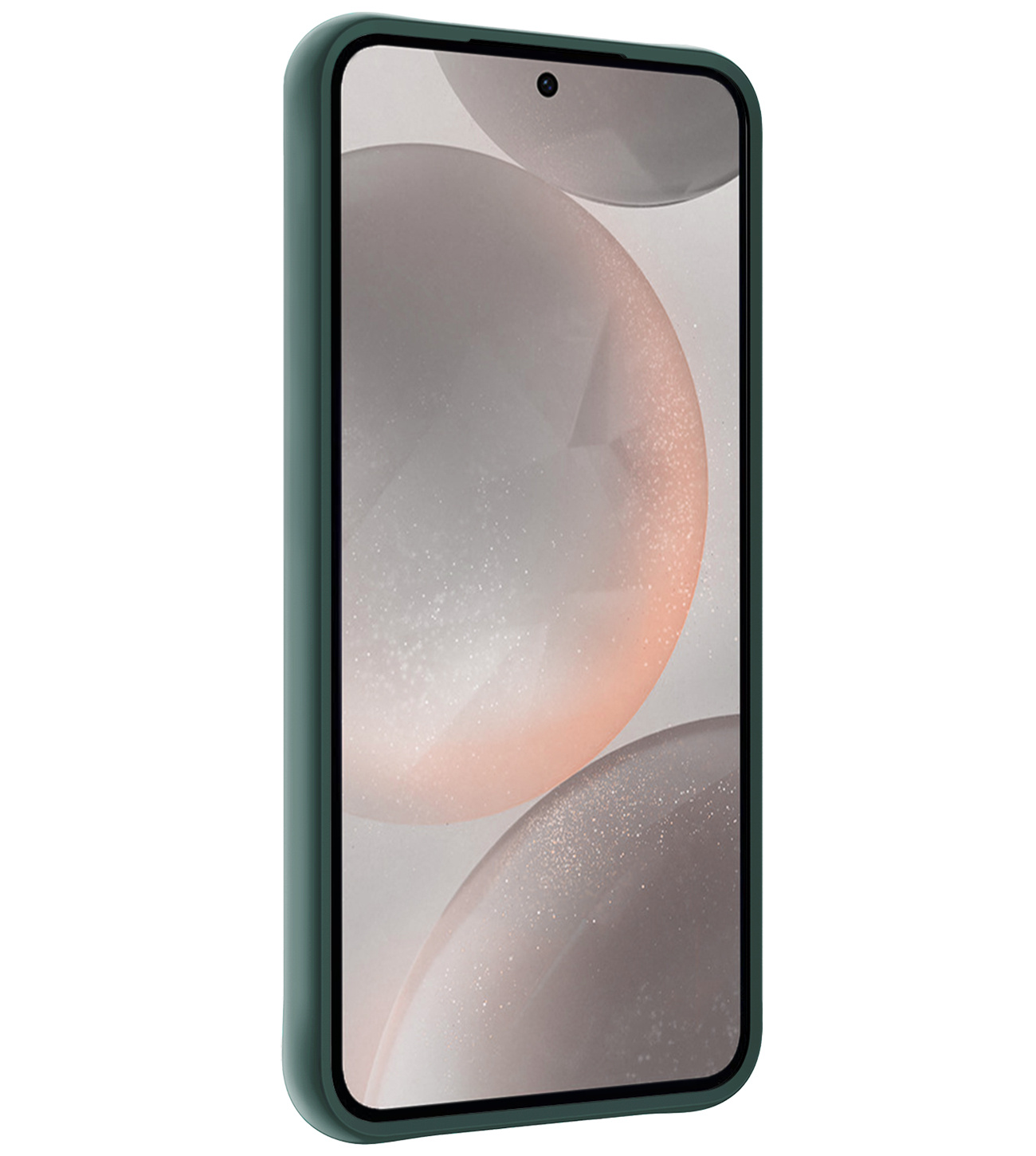 Nomfy Hoesje Geschikt voor Samsung S24 Hoesje Siliconen Cover Case Met Screenprotector - Hoes Geschikt voor Samsung Galaxy S24 Hoes Back Case - Donkergroen