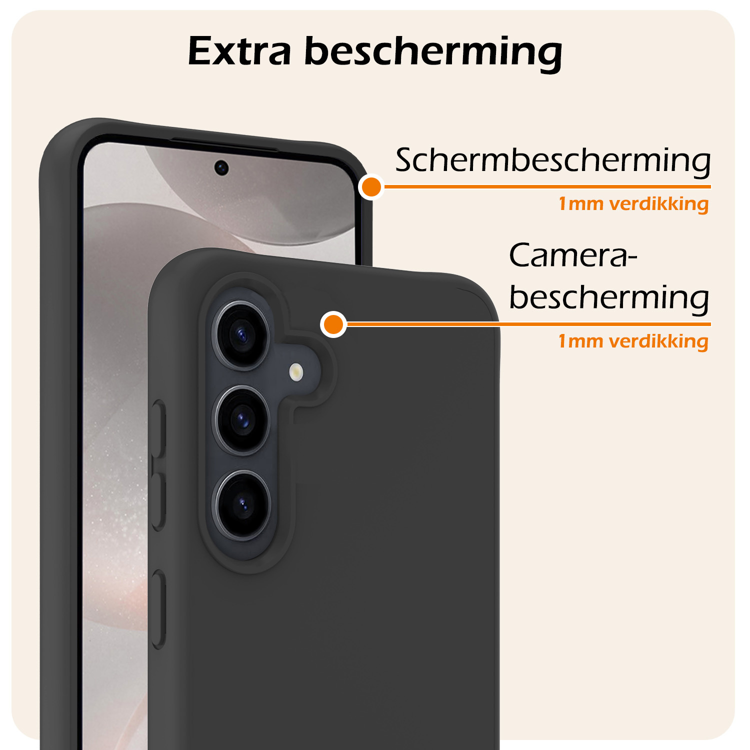 Nomfy Hoesje Geschikt voor Samsung S24 Hoesje Siliconen Cover Case - Hoes Geschikt voor Samsung Galaxy S24 Hoes Back Case - 2-PACK - Zwart