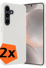 Nomfy Hoesje Geschikt voor Samsung S24 Hoesje Siliconen Cover Case - Hoes Geschikt voor Samsung Galaxy S24 Hoes Back Case - 2-PACK - Wit