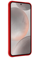 Nomfy Hoesje Geschikt voor Samsung S24 Hoesje Siliconen Cover Case - Hoes Geschikt voor Samsung Galaxy S24 Hoes Back Case - 2-PACK - Rood