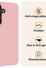 Nomfy Hoesje Geschikt voor Samsung S24 Hoesje Siliconen Cover Case - Hoes Geschikt voor Samsung Galaxy S24 Hoes Back Case - 2-PACK - Lichtroze