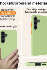 Nomfy Hoesje Geschikt voor Samsung S24 Hoesje Siliconen Cover Case - Hoes Geschikt voor Samsung Galaxy S24 Hoes Back Case - 2-PACK - Groen
