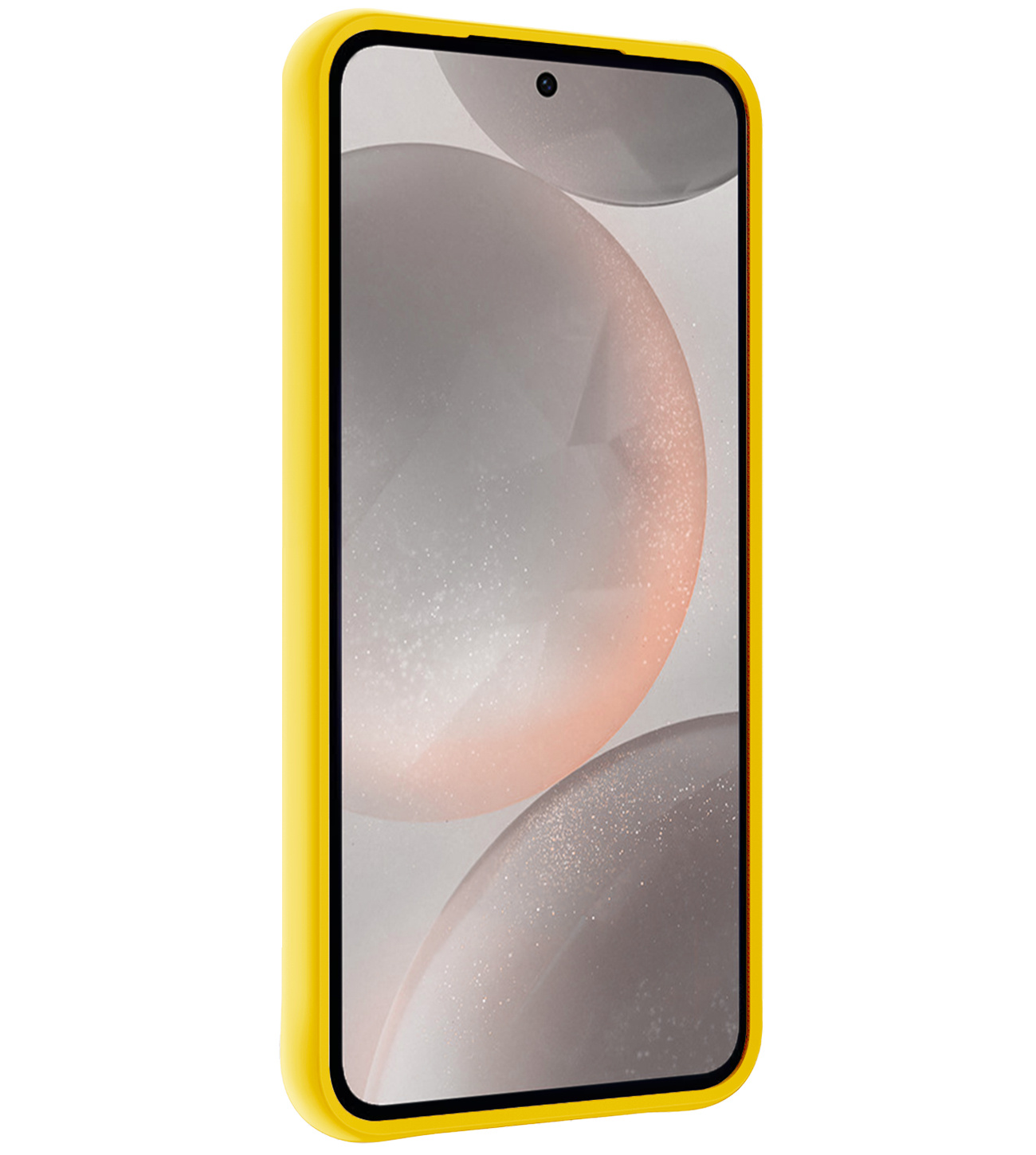 Nomfy Hoesje Geschikt voor Samsung S24 Hoesje Siliconen Cover Case - Hoes Geschikt voor Samsung Galaxy S24 Hoes Back Case - 2-PACK - Geel