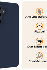 Nomfy Hoesje Geschikt voor Samsung S24 Hoesje Siliconen Cover Case - Hoes Geschikt voor Samsung Galaxy S24 Hoes Back Case - 2-PACK - Donkerblauw