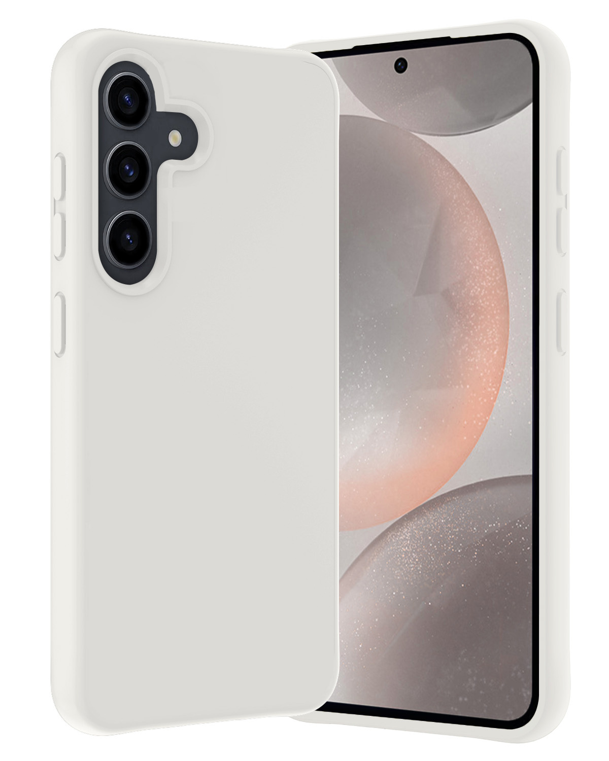 Nomfy Hoesje Geschikt voor Samsung S24 Hoesje Siliconen Cover Case - Hoes Geschikt voor Samsung Galaxy S24 Hoes Back Case - Wit