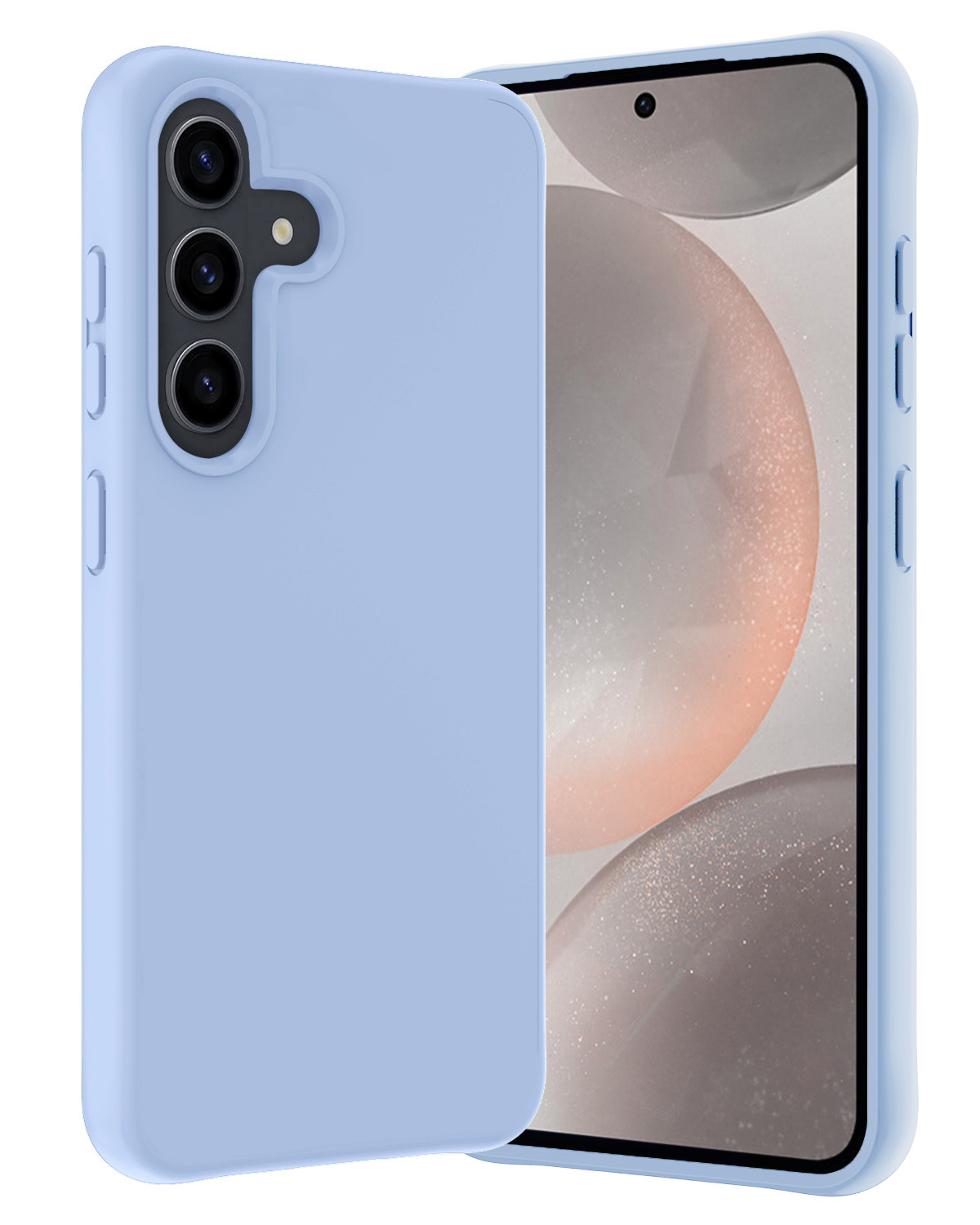 Nomfy Hoesje Geschikt voor Samsung S24 Hoesje Siliconen Cover Case - Hoes Geschikt voor Samsung Galaxy S24 Hoes Back Case - Lichtblauw