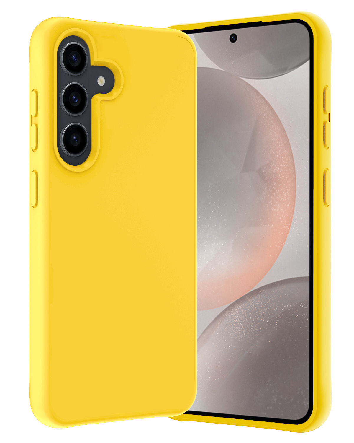 Nomfy Hoesje Geschikt voor Samsung S24 Hoesje Siliconen Cover Case - Hoes Geschikt voor Samsung Galaxy S24 Hoes Back Case - Geel