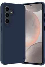 Nomfy Hoesje Geschikt voor Samsung S24 Hoesje Siliconen Cover Case - Hoes Geschikt voor Samsung Galaxy S24 Hoes Back Case - Donkerblauw