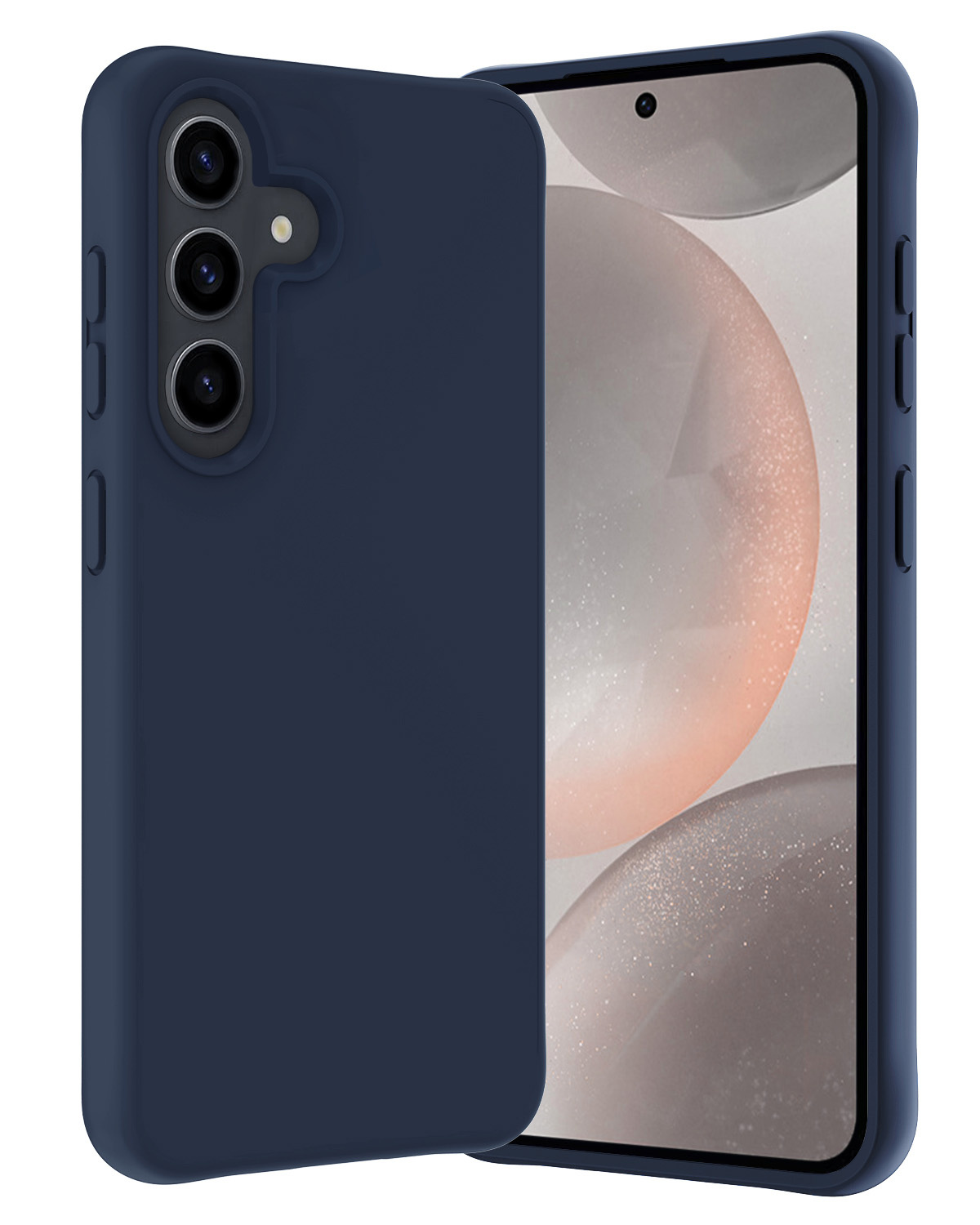 Nomfy Hoesje Geschikt voor Samsung S24 Hoesje Siliconen Cover Case - Hoes Geschikt voor Samsung Galaxy S24 Hoes Back Case - Donkerblauw