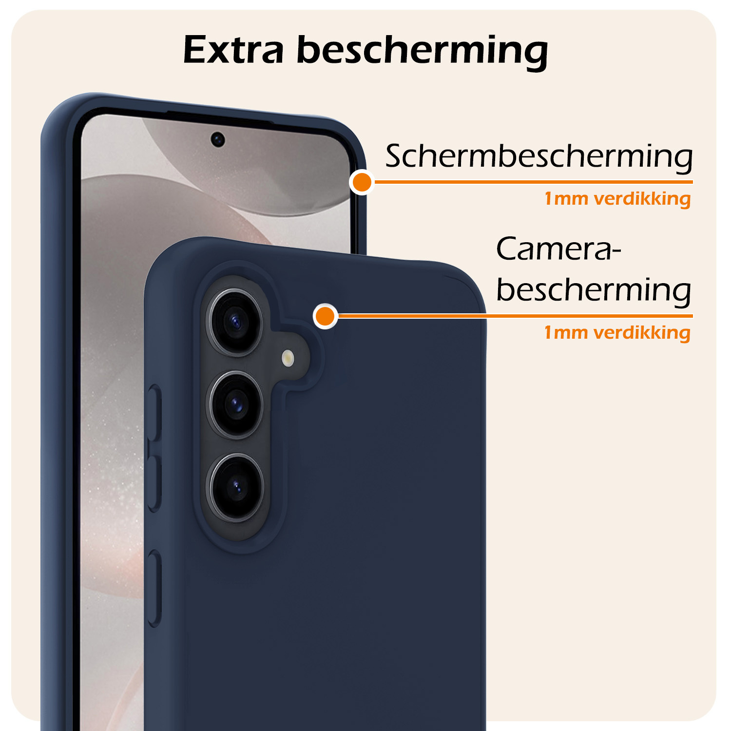 Nomfy Hoesje Geschikt voor Samsung S24 Hoesje Siliconen Cover Case - Hoes Geschikt voor Samsung Galaxy S24 Hoes Back Case - Donkerblauw