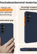 Nomfy Hoesje Geschikt voor Samsung S24 Hoesje Siliconen Cover Case - Hoes Geschikt voor Samsung Galaxy S24 Hoes Back Case - Donkerblauw
