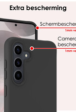 NoXx Hoes Geschikt voor Samsung S24 Plus Hoesje Cover Siliconen Back Case Hoes Met 2x Screenprotector - Zwart