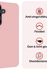 NoXx Hoes Geschikt voor Samsung S24 Plus Hoesje Cover Siliconen Back Case Hoes Met 2x Screenprotector - Lichtroze