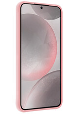NoXx Hoes Geschikt voor Samsung S24 Plus Hoesje Cover Siliconen Back Case Hoes Met 2x Screenprotector - Lichtroze