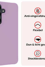 NoXx Hoes Geschikt voor Samsung S24 Plus Hoesje Cover Siliconen Back Case Hoes Met 2x Screenprotector - Lila