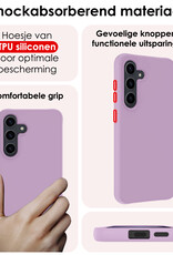 NoXx Hoes Geschikt voor Samsung S24 Plus Hoesje Cover Siliconen Back Case Hoes Met 2x Screenprotector - Lila