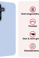 NoXx Hoes Geschikt voor Samsung S24 Plus Hoesje Cover Siliconen Back Case Hoes Met 2x Screenprotector - Lichtblauw