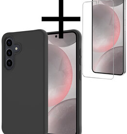 NoXx NoXx Samsung Galaxy S24 Plus Hoesje Siliconen Met Screenprotector - Zwart