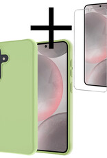 NoXx Hoes Geschikt voor Samsung S24 Plus Hoesje Cover Siliconen Back Case Hoes Met Screenprotector - Groen