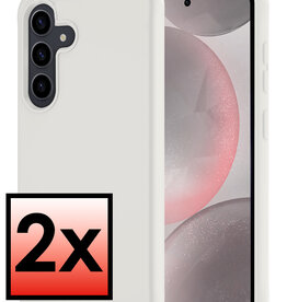 NoXx NoXx Samsung Galaxy S24 Plus Hoesje Siliconen - Wit - 2 PACK