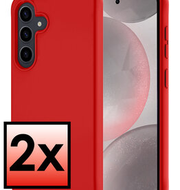 NoXx NoXx Samsung Galaxy S24 Plus Hoesje Siliconen - Rood - 2 PACK