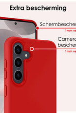 NoXx Hoes Geschikt voor Samsung S24 Plus Hoesje Cover Siliconen Back Case Hoes - Rood - 2x
