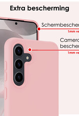 NoXx Hoes Geschikt voor Samsung S24 Plus Hoesje Cover Siliconen Back Case Hoes - Lichtroze - 2x