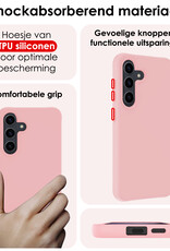 NoXx Hoes Geschikt voor Samsung S24 Plus Hoesje Cover Siliconen Back Case Hoes - Lichtroze - 2x