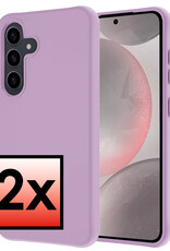 NoXx Hoes Geschikt voor Samsung S24 Plus Hoesje Cover Siliconen Back Case Hoes - Lila - 2x