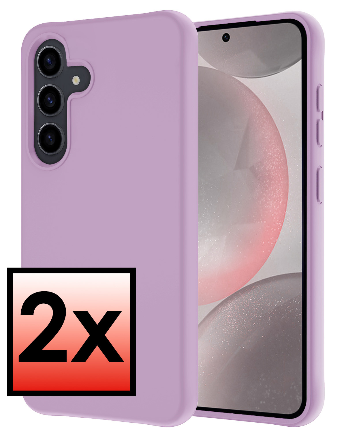 NoXx Hoes Geschikt voor Samsung S24 Plus Hoesje Cover Siliconen Back Case Hoes - Lila - 2x