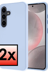 NoXx Hoes Geschikt voor Samsung S24 Plus Hoesje Cover Siliconen Back Case Hoes - Lichtblauw - 2x