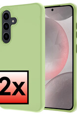 NoXx Hoes Geschikt voor Samsung S24 Plus Hoesje Cover Siliconen Back Case Hoes - Groen - 2x