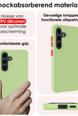 NoXx Hoes Geschikt voor Samsung S24 Plus Hoesje Cover Siliconen Back Case Hoes - Groen - 2x